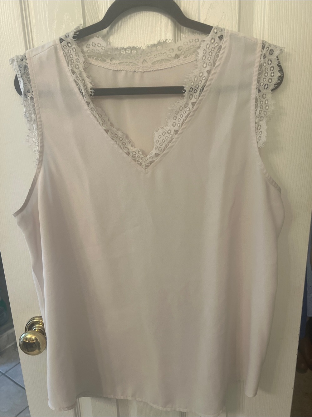 Amazon Lace Trim Sleeveless Chemise - Light Pink